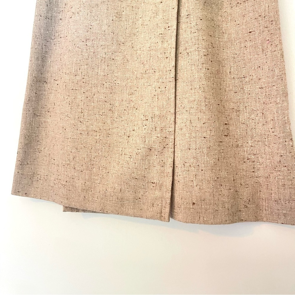 Handmade Vintage‎ Tan Tweed Preppy Midi Wrap Skirt - Women's Size XS - Picture 4 of 7